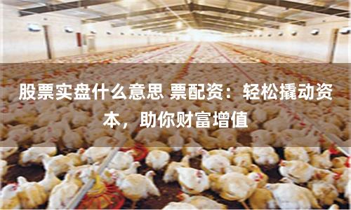 股票实盘什么意思 票配资：轻松撬动资本，助你财富增值